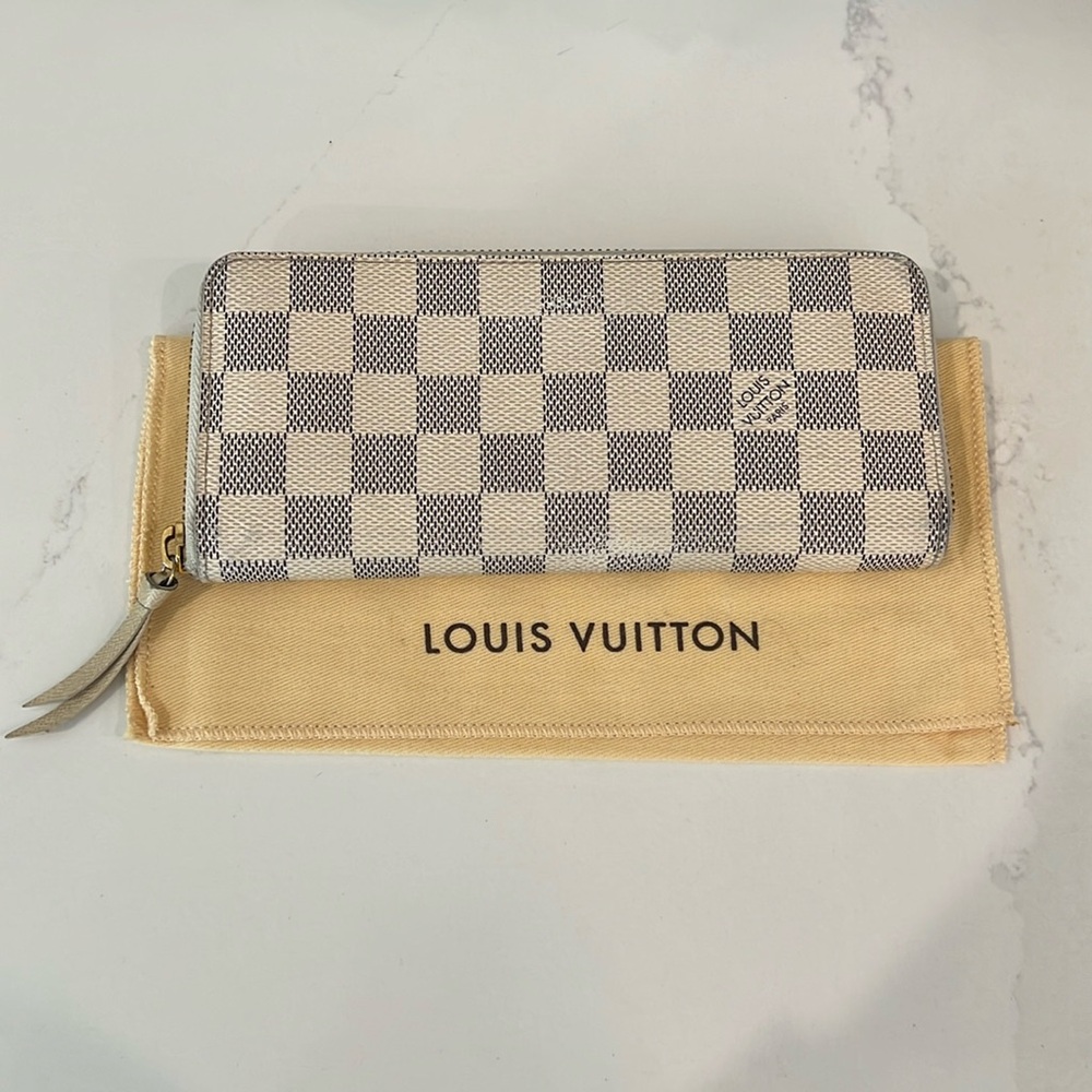 Louis Vuitton Clemence Damier Azur Zippy Long Wallet